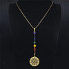 7 chakra Necklace Gold