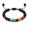 Bracelets perlés de 7 chakras pour hommes et femmes, bijoux de guérison, pierre d&#39;oeil de tigre, breloque de prière, Bracelet de bouddha réglable, cadeaux 