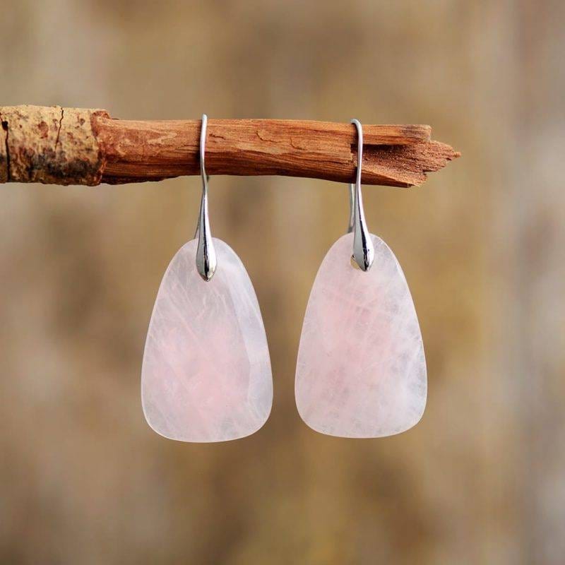 Pink Quartz Gemstone Earrings