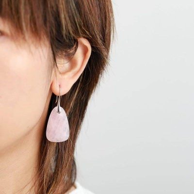 Pink Quartz Gemstone Earrings